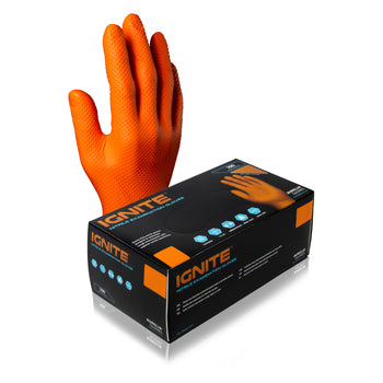Aurelia Ignite nitrile orange strong disposable gloves