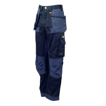 Pro stretch trouser with holster pockets. Regular fit trouser with 4 stretch inserts in key areas for flexibility and comfort. Cordura reinforced knee pads and lower hems for durability.