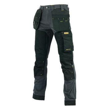 Grey/Black holster pocket regular fit trouser. 73% Rayon, 22% Nylon and 5% Elastane main body for maximum comfort and flexibility. Twin holster pockets. Cordura reinforced hems. Cordura knee pad pockets.