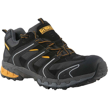 Lightweight Synthetic upper. Padded tongue and collar for added comfort. Steel toe cap protection only. Comfort insole. Anti -scuff toe guard. Phylon/rubber outsole. A stylish lightweight safety trainer from DEWALT.