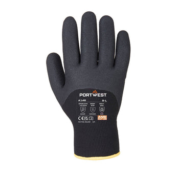 A146 - Cold 15 Nitrile Sandy 3/4 Dipped Glove Black