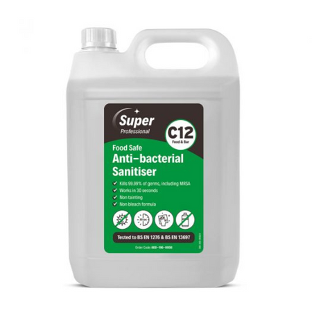C12 Food Safe Anti-Bacterial Sanitiser (5L)
