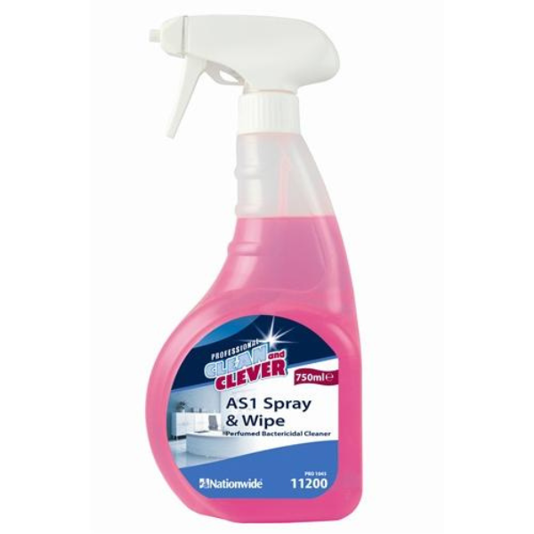 Clean and Clever AS1 Spray & Wipe Perfumed Bactericidal Cleaner