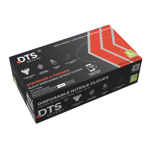 DTS DEFEND™ Black Strong Nitrile Gloves