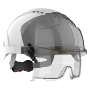 JSP EVO VISTAlens Safety Helmet with Integrated Eyewear White