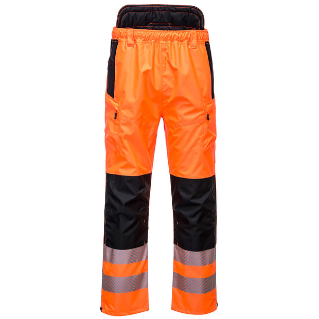 PW342 - PW3 Hi-Vis Extreme Rain Trousers Orange/Black