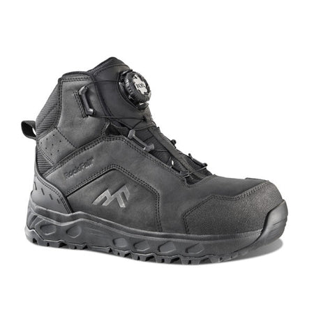 Rockfall Safety Black boot with brand logo on a white background