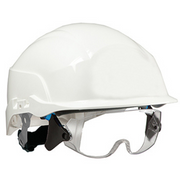 Spectrum White safety helmet with shield