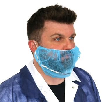 Metal Detectable Beard Mask - Non Woven Blue