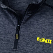 Midlayer fleece. Stretch polyester with grid fleece backing. Funnel neck collar. Pro stretch logo. Tonal cover stitch construction.