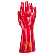 Gloves Red PVC Gauntlet