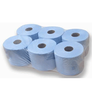 Case of 6 Blue 2ply wiping roll