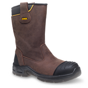 A non-metallic, lightweight, waterproof rigger boot from DeWalt. Premium leather upper with Padded collar for added comfort. Composite toe cap and composite midsole protection Waterproof and breathable inner lining Heat resistant outsole to 300 degrees centigrade